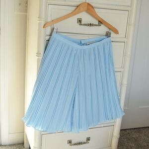 Rachel Antonoff baby blue micro pleat culotte shorts